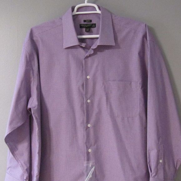 NEW Pronto Uomo Purple & White Check Dress Shirt - Picture 2 of 5